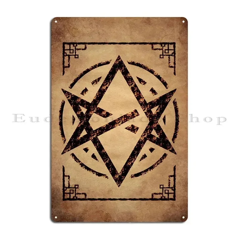 Unicursal Hexagram Metal Sign Plaques Home Character Sign Garage Garage Tin Sign Poster