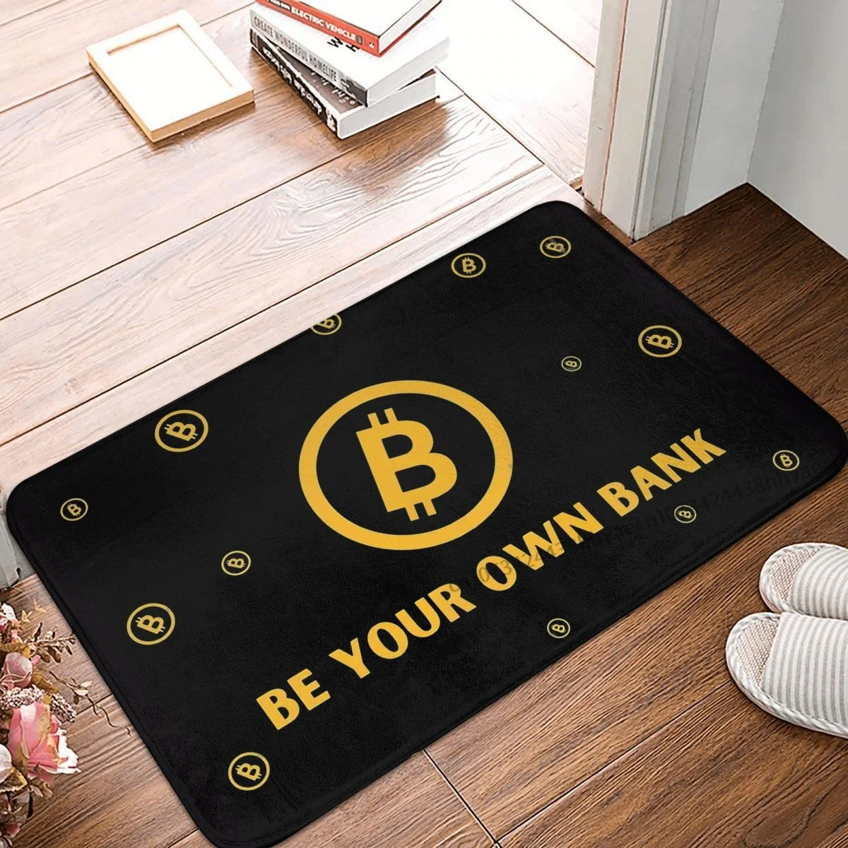 Bitcoin Non-slip Doormat Be Your Own Bank - In Love With Bitcoin Bath Kitchen Mat Outdoor Carpet Indoor Pattern Decor