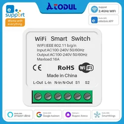 eWeLink 16A MINI Wifi Switch DIY 1-drożny pilot zdalnego sterowania Przekaźnik czasowy Automatyka dla inteligentnego życia Praca z Alexa Google Home Alice