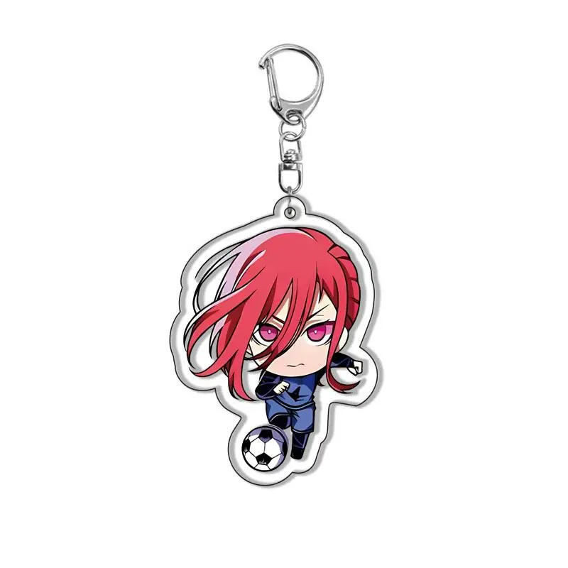أنيمي الأزرق السجن سلسلة مفاتيح مصنوعة من الأكريليك على الوجهين شخصية Isagi Yoichi Chigiri Bachira قلادة المفاتيح المشجعين لطيف هدية بالجملة #4