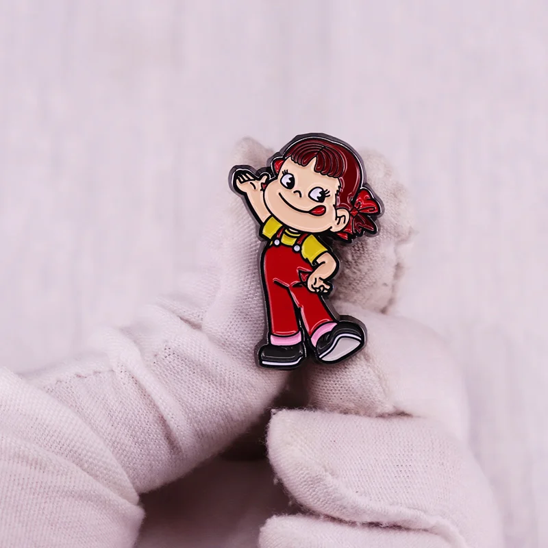 Bonito dos desenhos animados menina broche engraçado mochila roupas decoração acessórios