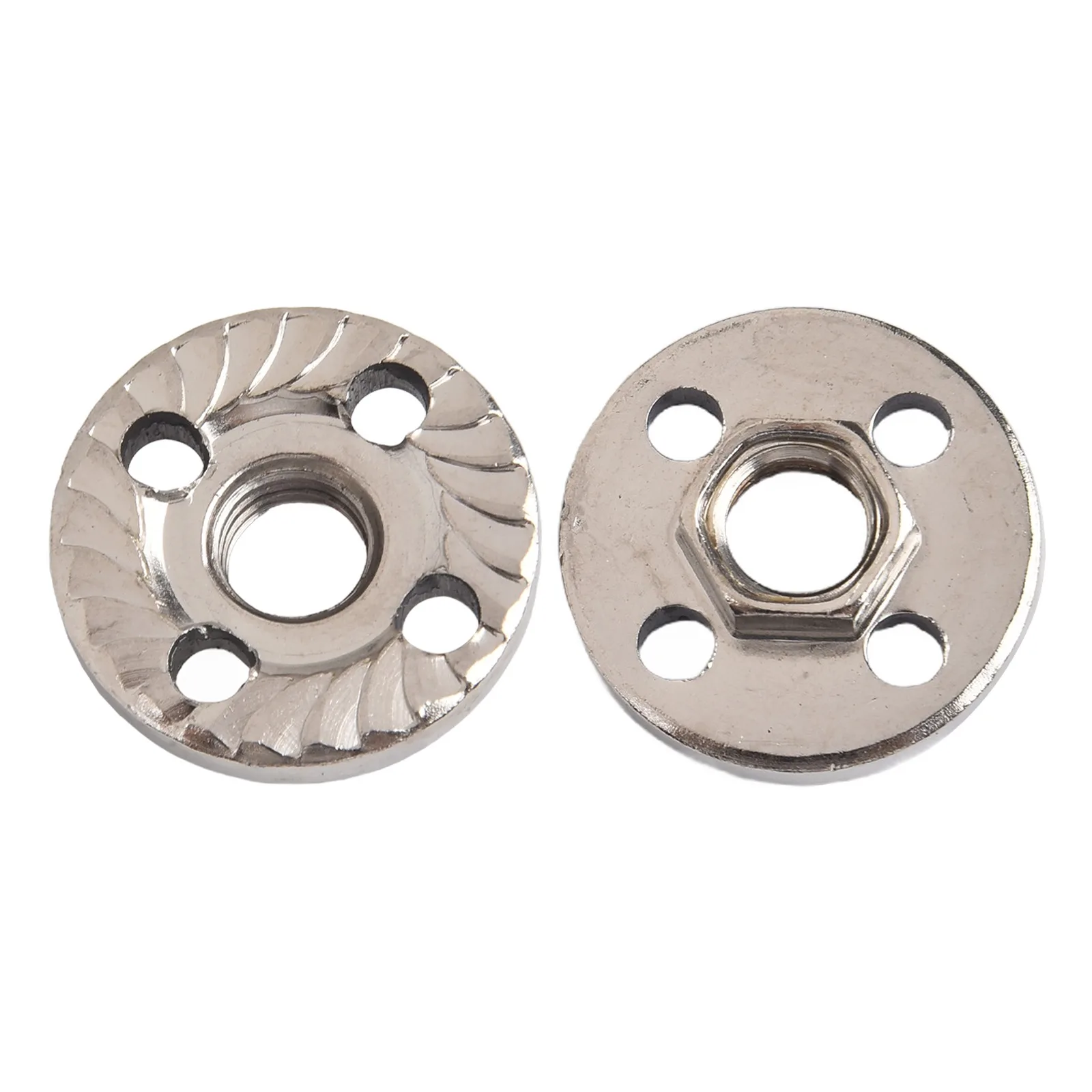 High Quality New Pressure Plate Hexagon Nut Metal Silver 2pcs Angle Grinder Fitting Tool Four-hole Power Tools