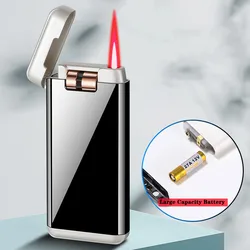 Creative Touch Sensing Electric Butane Gas Lighter Outdoor Windproof Metal Turbo Jet Cycle Red Flame Torch Lighter Men Gift