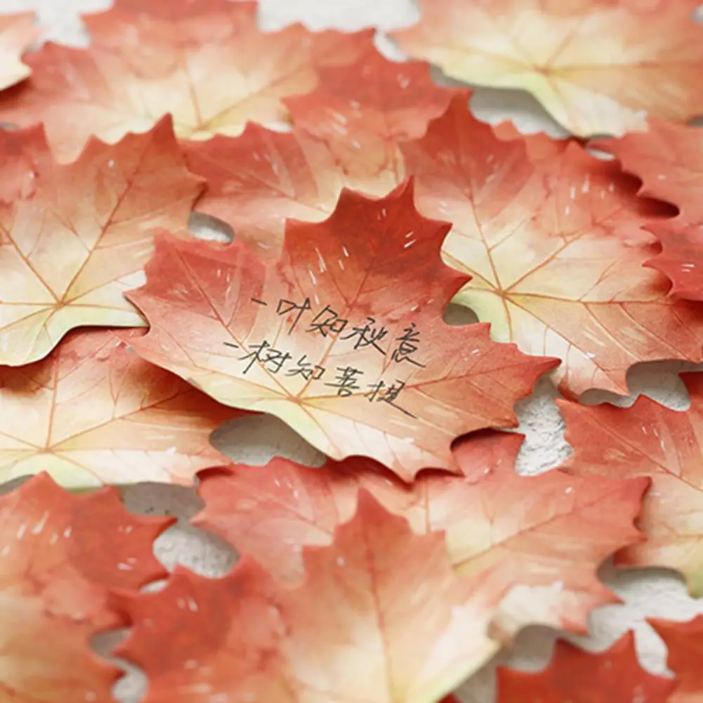 Multifunctional Vivid Color Perilla Shape Sticky Note Memo Pad Home Supplies