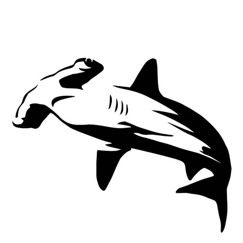 Car Sticker Hammerhead Shark Decorative Pattern PVC Car Decoration Accessories Decals Creative Waterproof Black/white,17cm*14cm