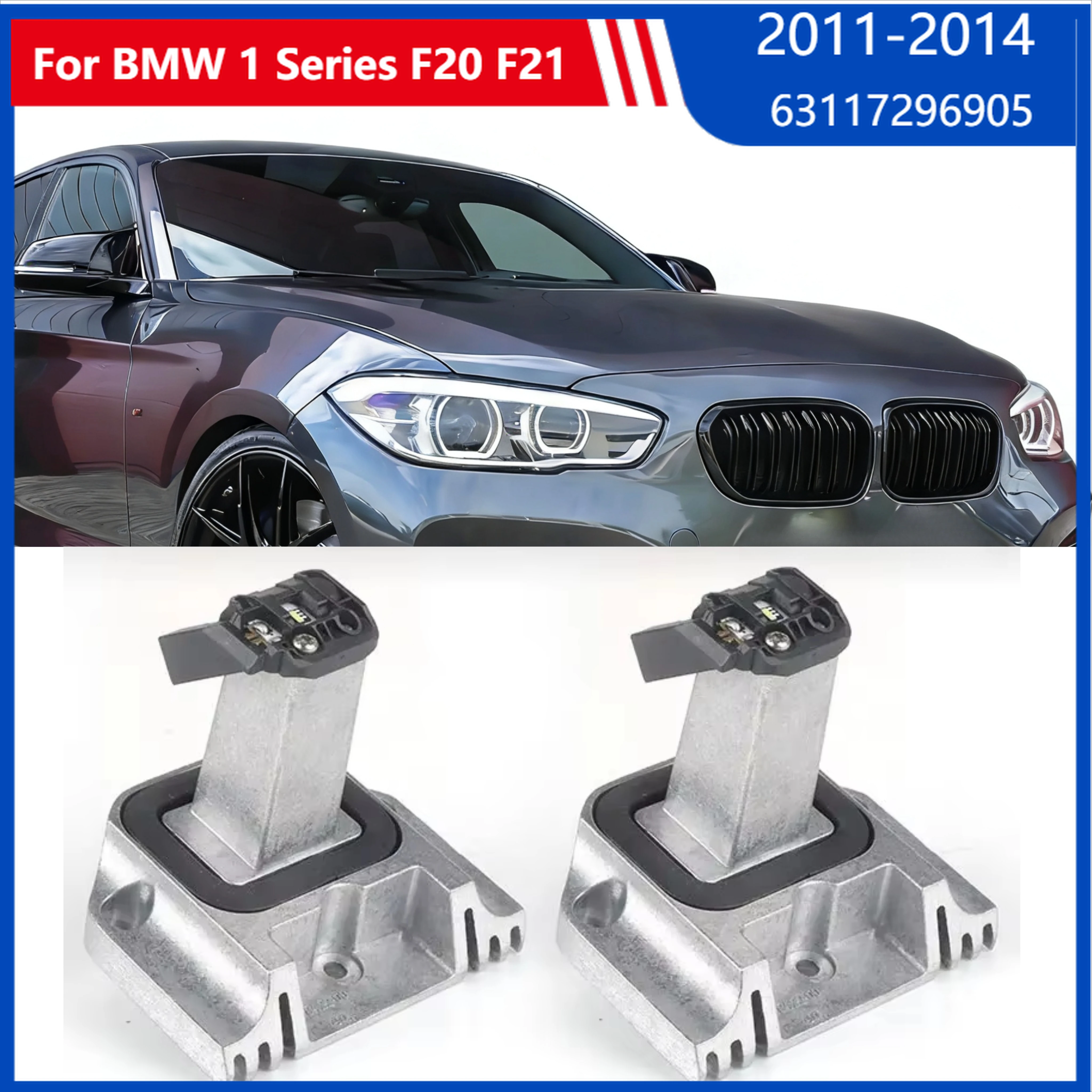 

White DRL Module Control Unit For BMW 1 Series F20 F21 2011-2014 LED Headlight Angel Eye Daytime Running Light OE 63117296905