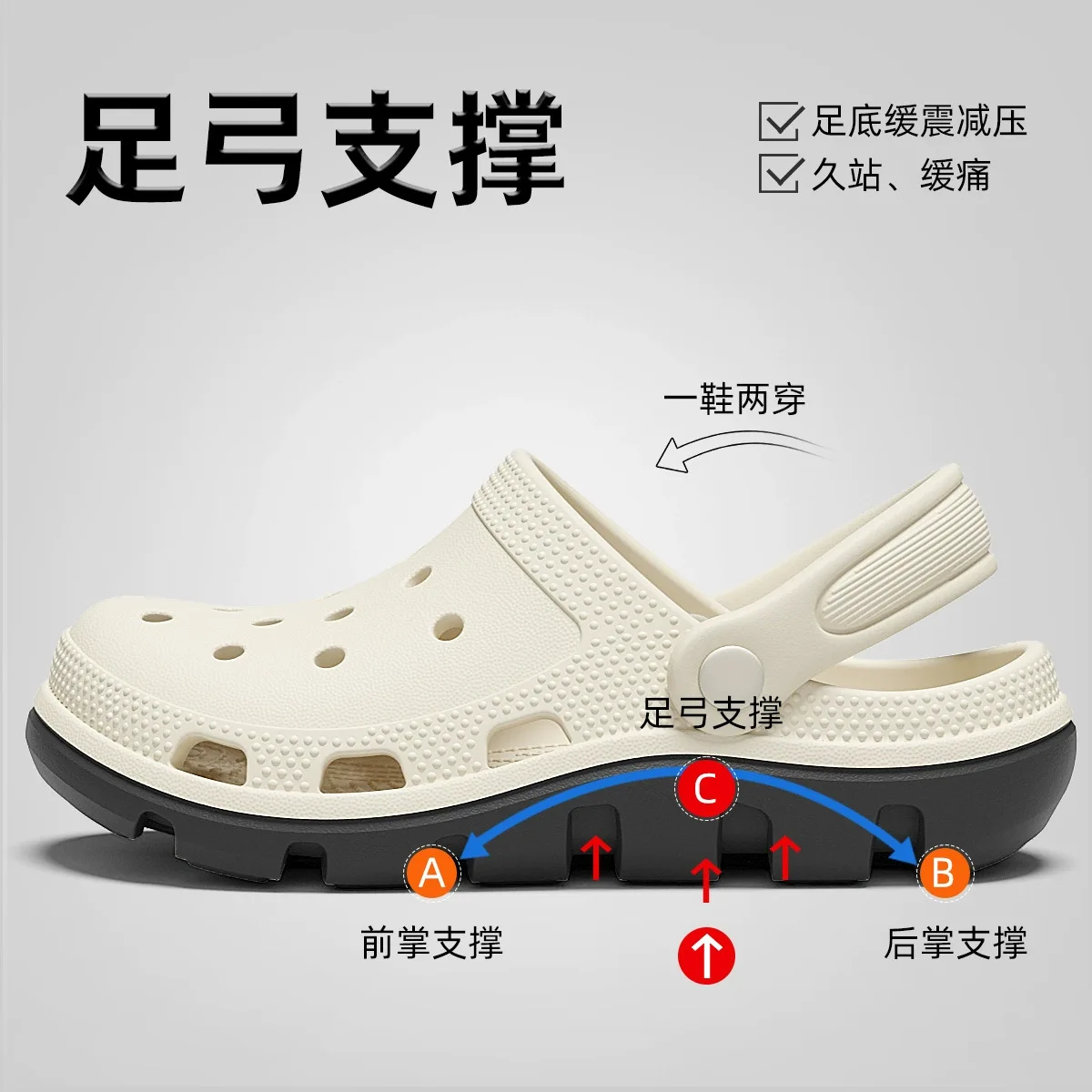 Cave Shoes Operating Room Men's and Women's Summer Outerwear EVA Thick Soled Height Increasing Cool Dragging Beach Shoes