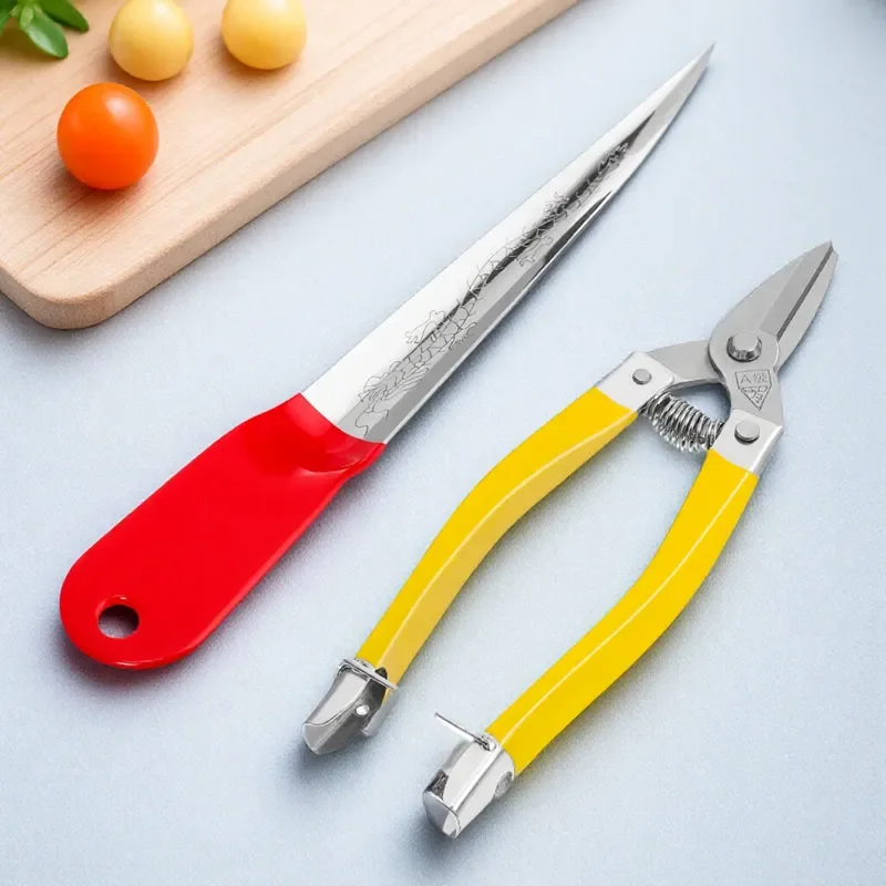

1 set Rattan Weaving Tools Wicker Basket Repair Kit Chair Crimp Metal Plastic Red Handle Scissors DIY Furniture