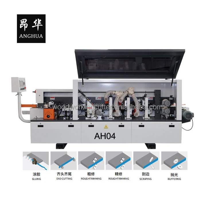 AH04 Furniture MDF Board Edge Banding Machine for Plywood Production  Motor Pump Bearing PLC