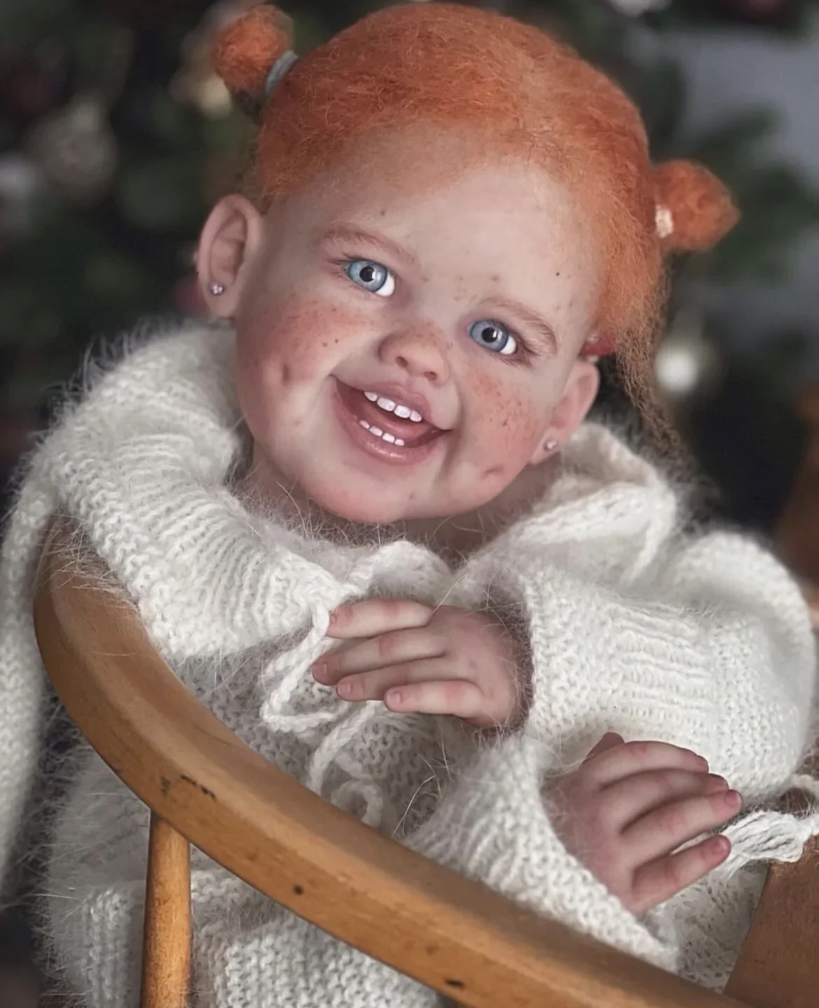 

Кукла-реборн EGO, 28 дюймов, с настраиваемыми параметрами, с волнистыми оранжевыми волосами, уже собранная, с веснушками