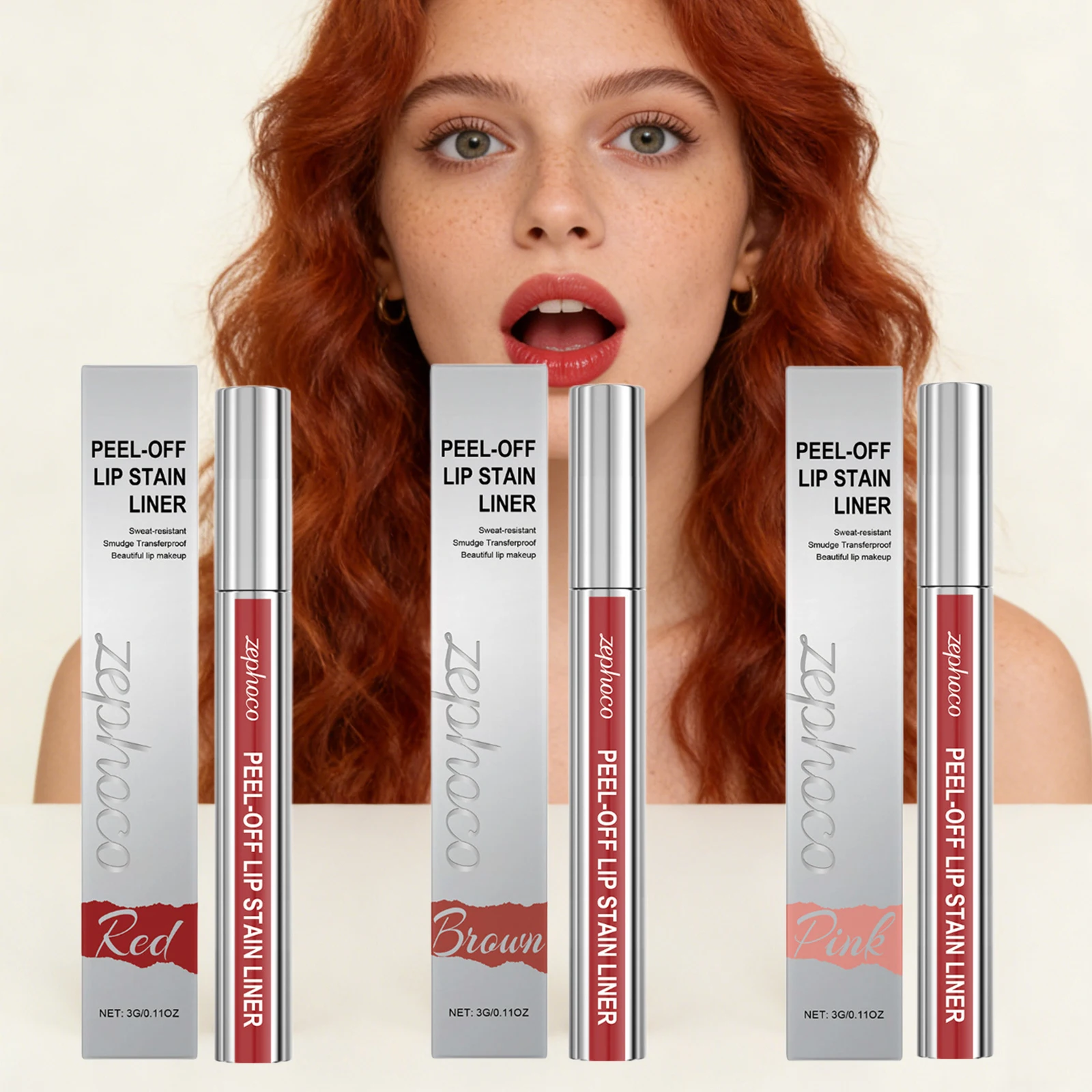 Peel off Lip Stain Reveal Peel-Off Lip Gloss Red/Brown/Pink Lipstick Waterproof and Sweatproof Easy to Remove Natural Lip Tint