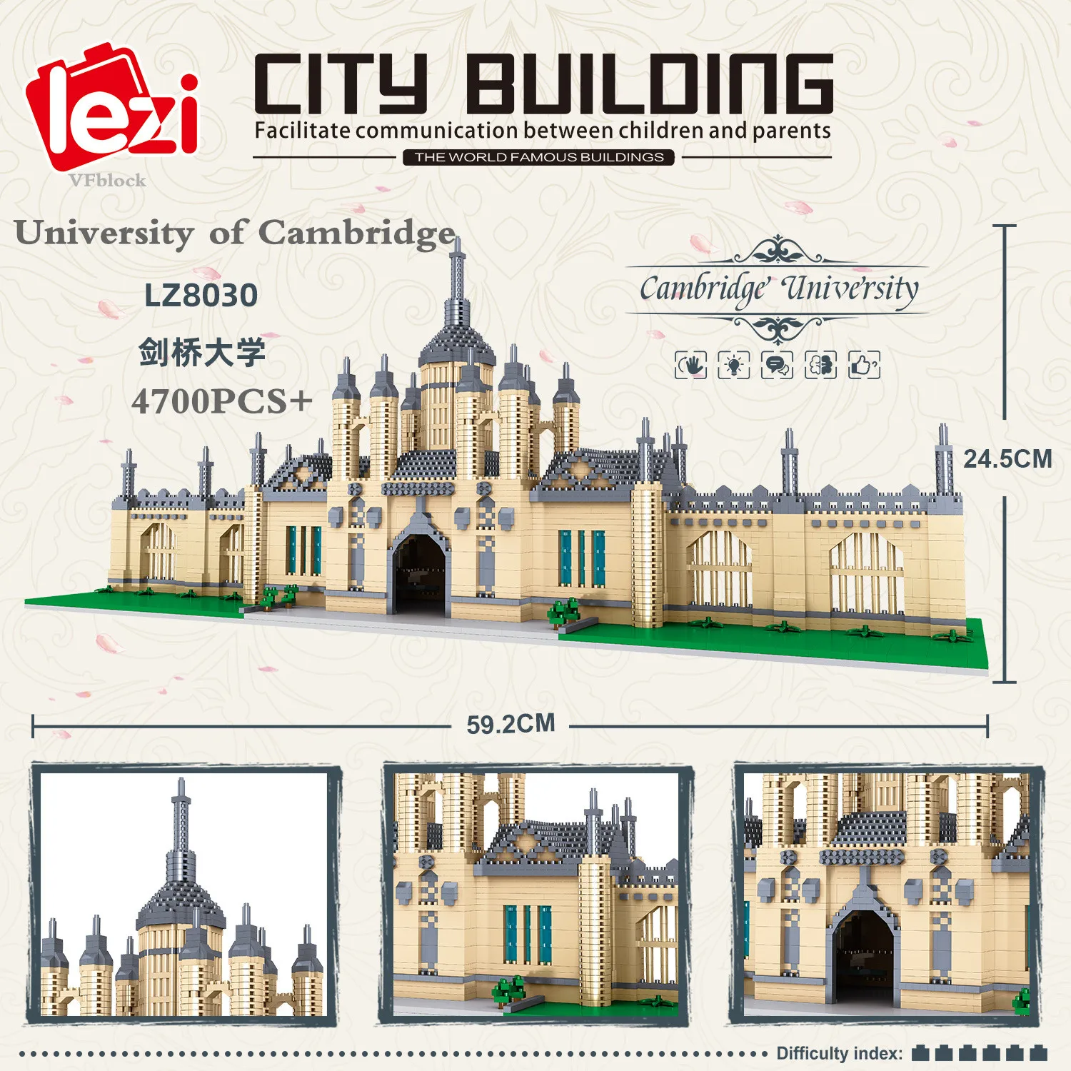 Lezi Mini Blocks Schoole Architecture Adult Assembling Building Bricks Toys for Boy Present Educational Gifts University Model