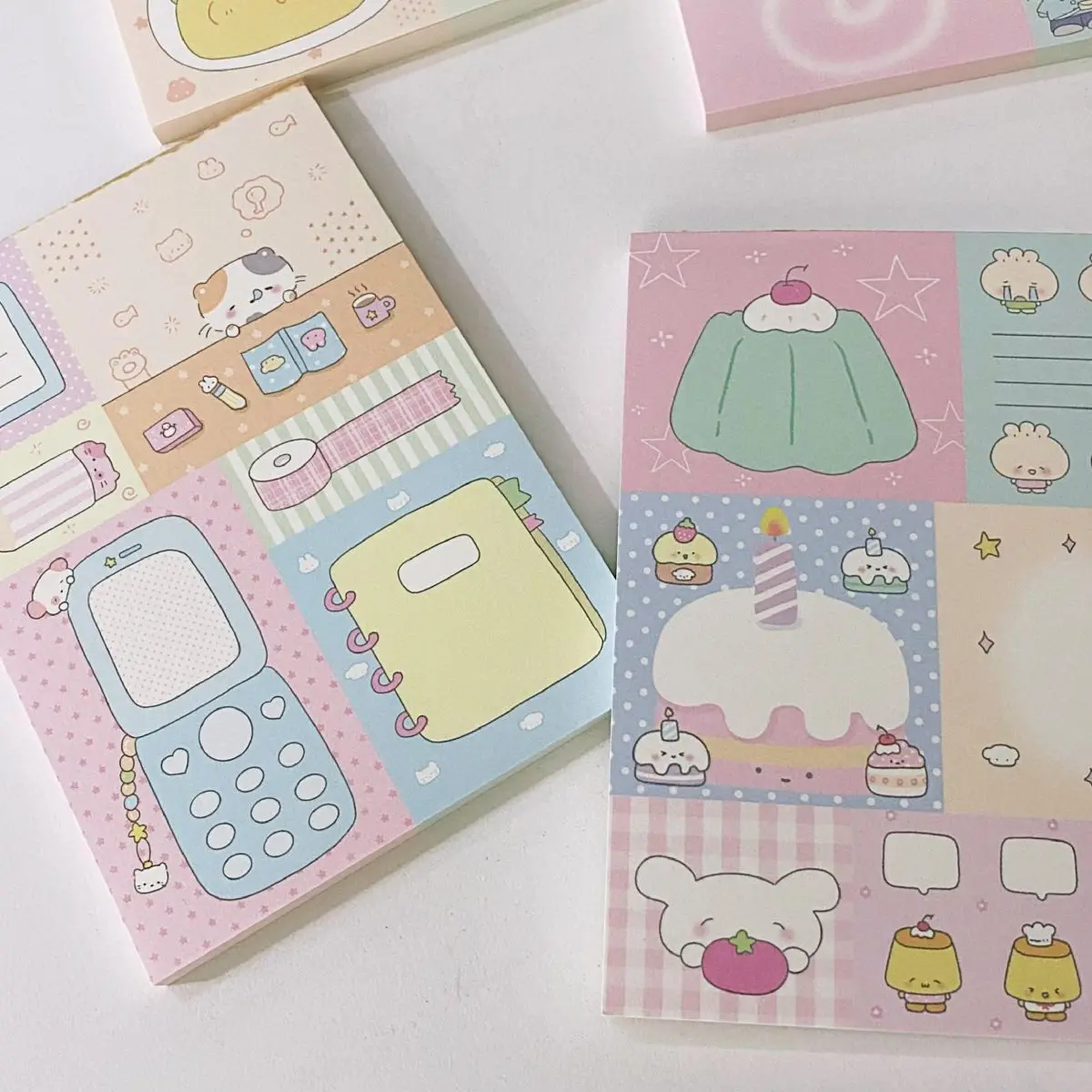 Kawaii Stationery Memo Pads 50sheets Scrapbook Material Note Paper Multifold Notes Accessory Offices Decorative Book