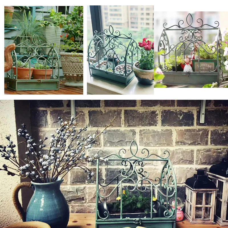 Imagem -03 - Retro Outdoor Rust Proof Iron Bird Cage American Estilo Flower Rack Pátio Varanda Suporte de Plantas Verdes Suporte de Sala de Flores