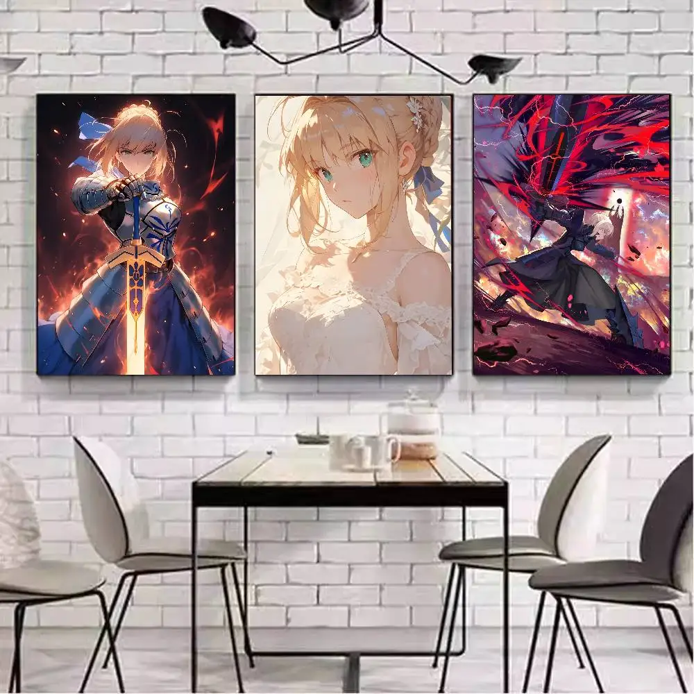 A-Anime مصير البقاء ليلة صابر المشارك قماش اللوحة المشارك مع المطبوعات غرفة نوم المنزل غرفة المعيشة الديكور هدية