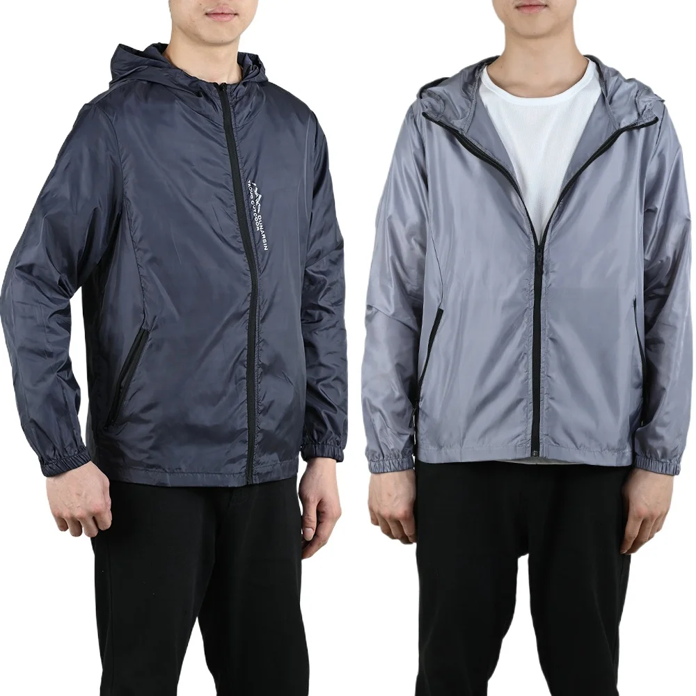 

Summer Outdoor Reflective Coats Men Quick Dry Sun-Protective Thin Jacket Man Hiking Fishing Cycling Hooded Gym Sport Windbreaker