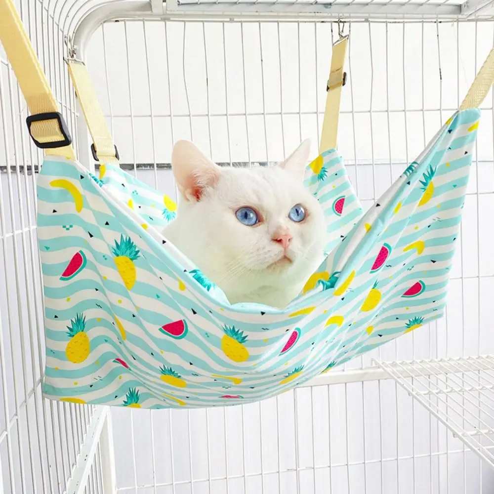 Cartoon Cat Hammock Bed Breathable Wear Resistant Cat Swinging Nest Soft with Hanging Hook Pet Cage Hammock