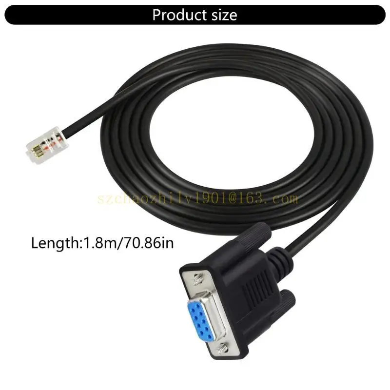 62ka 180cm RS232 DB9 RJ9 4P4C Cable consola Ethernet para enrutadores e interruptores Conexión rápida