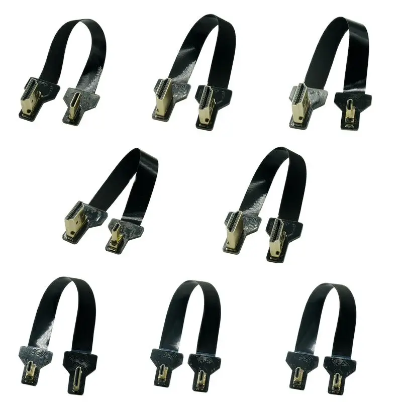 HDMI FPV HDMI Ffc HDMI ริบบิ้นสาย90องศา Mini/Micro HDMI มาตรฐาน HDMI PCB Connector 20pin Fpv Micro Hdmi 5ซม.