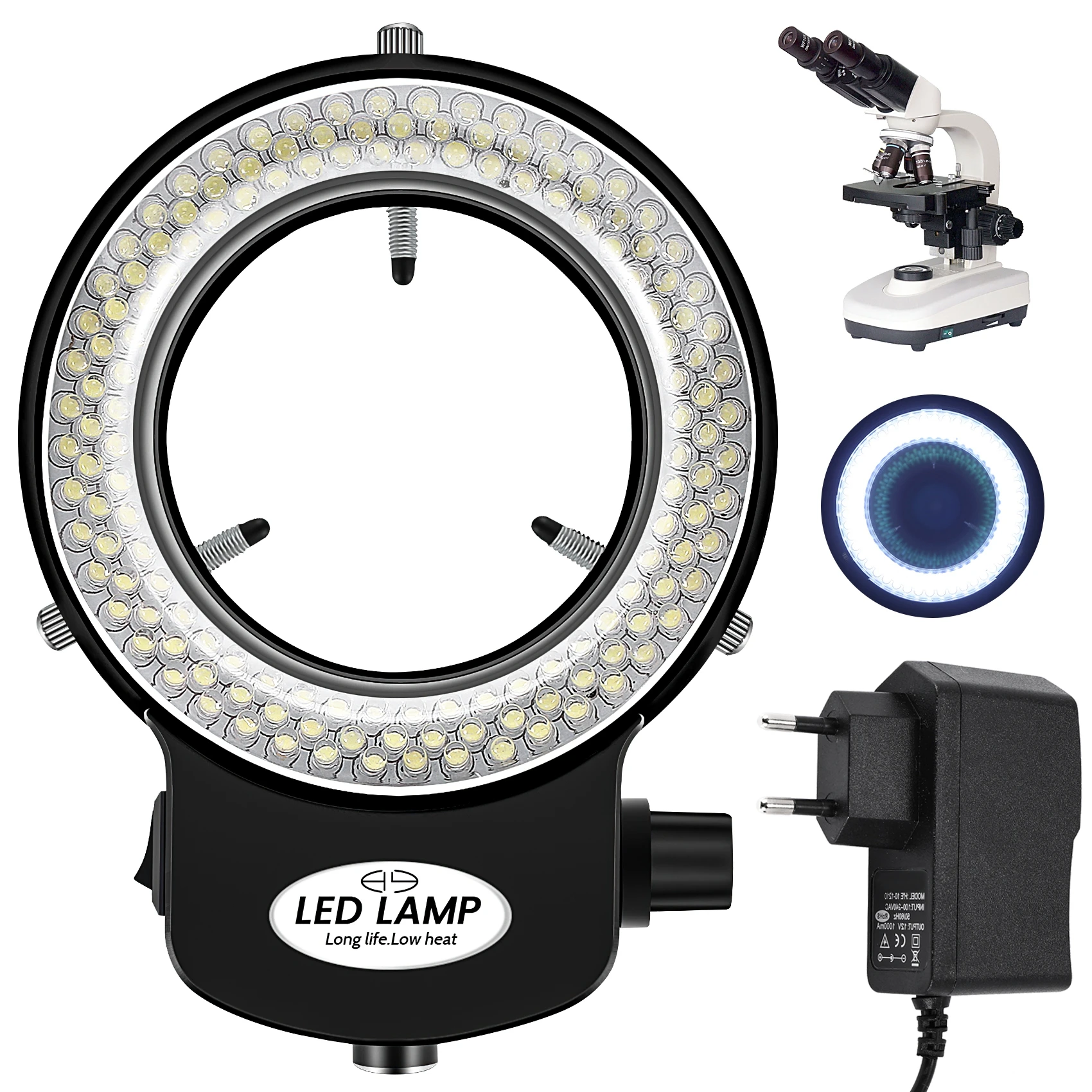 144 LED miniscope ring light ring light 0 - 100% lampada regolabile per miniscope ring light