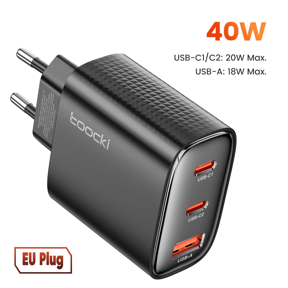 Toocki GaN USB-C Ladegerät 33W/67W mit Digitalanzeige PD QC Schnellladung 40W Typ-C Telefonladegerät für iPhone 17 16 15 Samsung Xiaomi