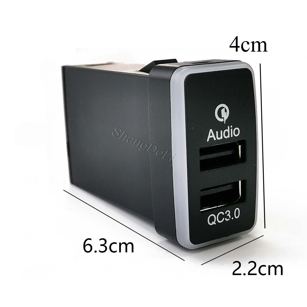 مقبس شاحن هاتف السيارة QC3.0 USB شحن محول الصوت لتويوتا FJ كروزر لاند كروزر برادو 2006 هايلكس كامري 2007