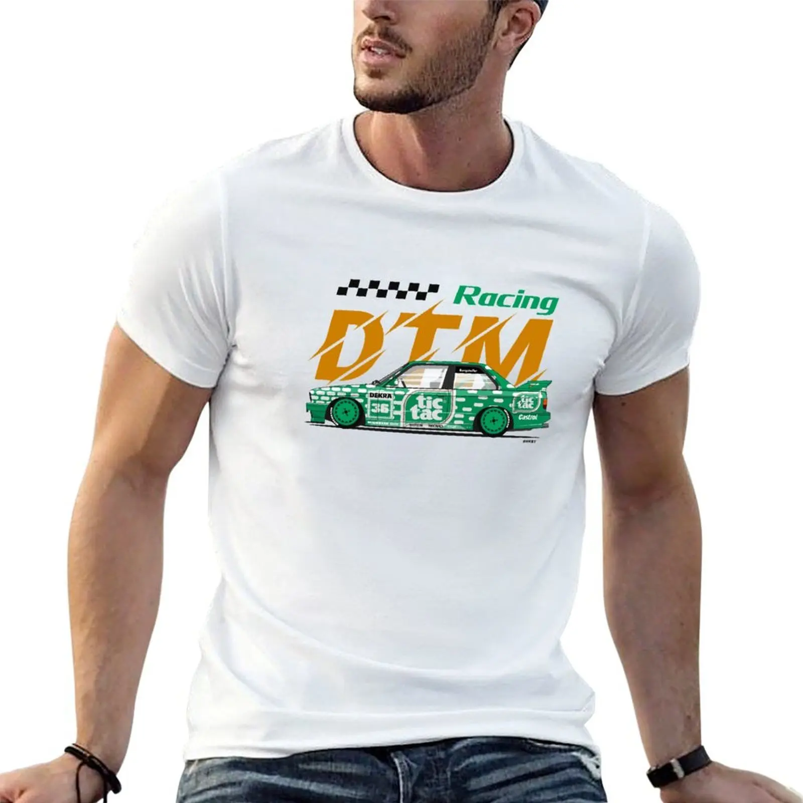 Футболка TICTAC E30 DTM RACING CAR, свободного кроя, больших размеров