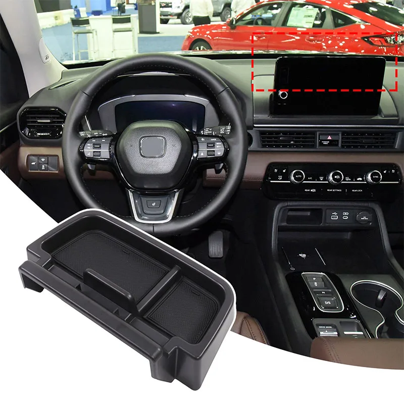 

For Honda Pilot 2022-2024 Car Dashboard Navigation Screen Rear Storage Box Hidden Organizer Tray Interior Accessories
