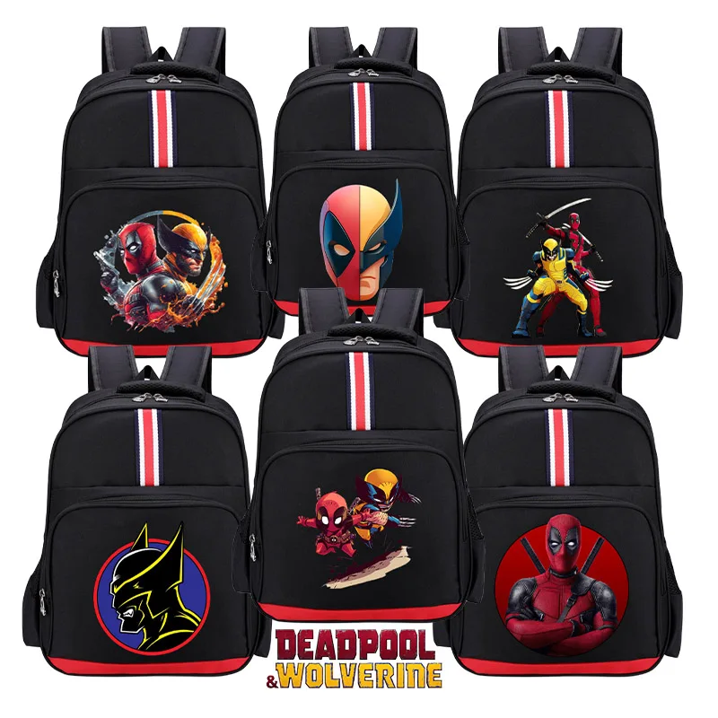 Deadpool Wolverine Kids Backpack Disney Marvel Heroes Cartoon Back School Boy Student School Bag Teenager Knapsack Birthday Gift