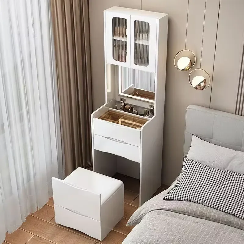 LED Glass Panel Upper Storage Drawer Compatible with Beauty Dresser Hidden Tool Organizer Cabinet Accessories