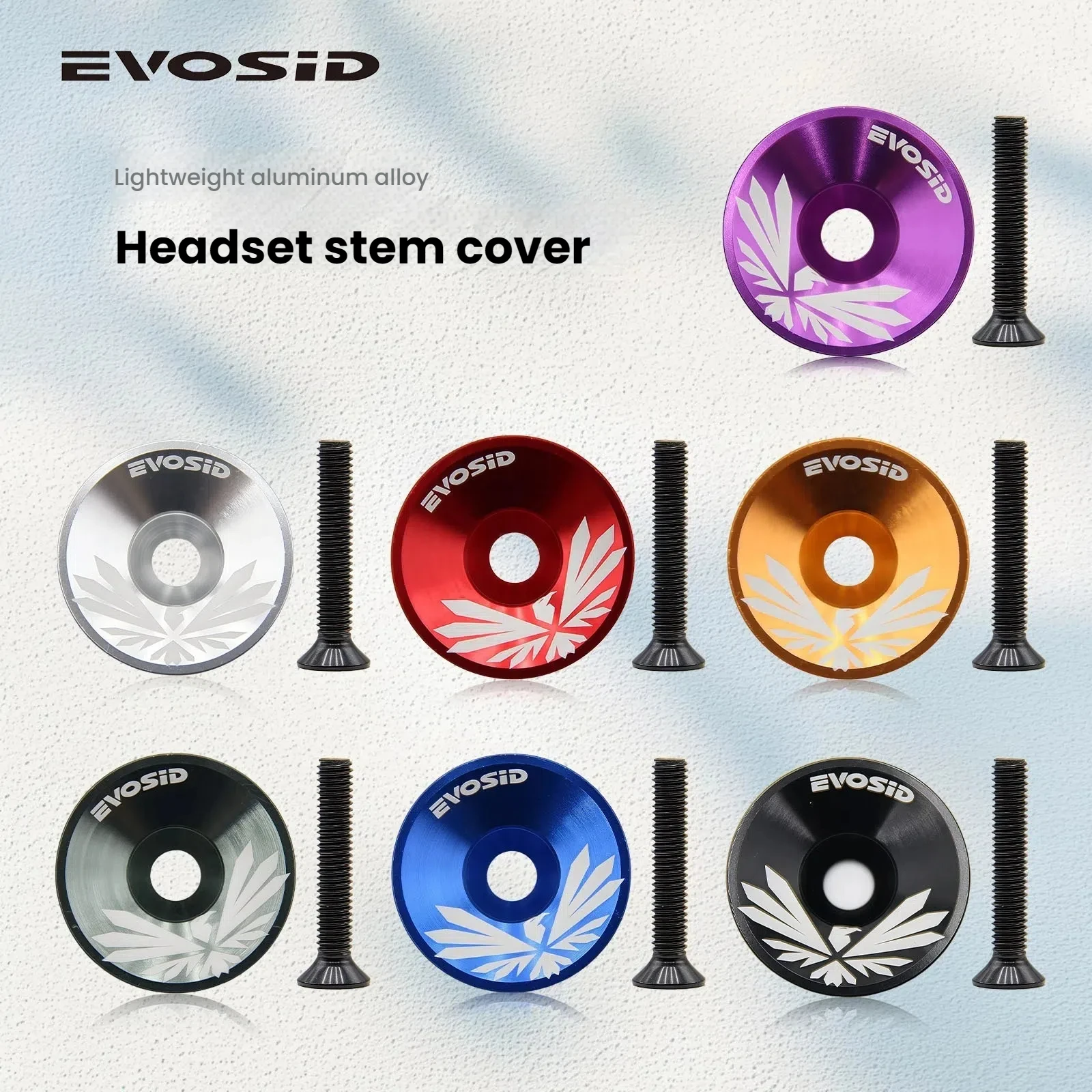 EVOSID Bike Stem Cover Aluminium Alloy Stem Top Cap Only 5.8g Ultra Light Headset Cover With Screw for 28.6mm Front Fork