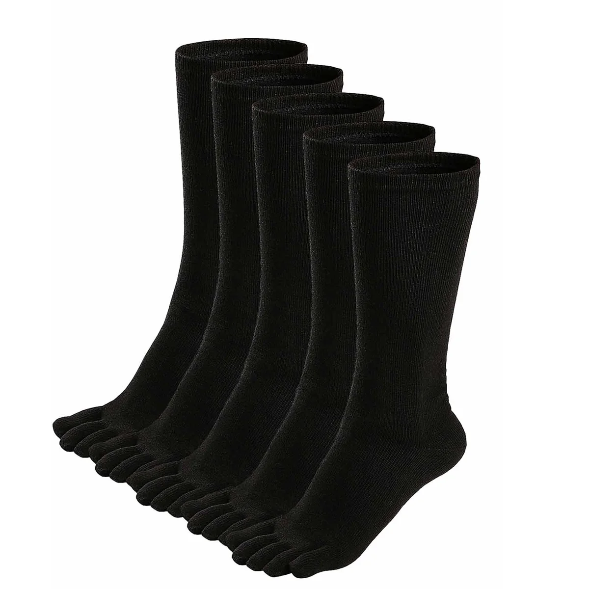 5Pair Mens Toe Socks Cotton Athletic Running Ankle Five Finger Crew Socks Cotton Sweat-Absorbing Breathable Outdoor Sports Socks