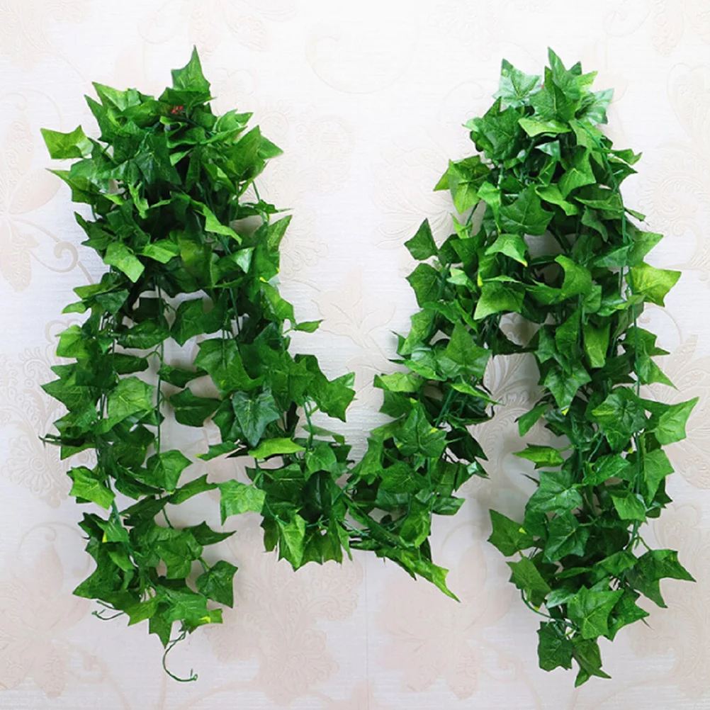 

12 Pcs Artificial Vines Simulated Leaf Hanging Foliage Plant Garland Plants Decor Green