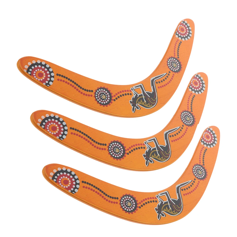 

3pcs Boomerang Wooden Thrower V-Shaped Flying Catch Toy Outdoor Toss Return Game Traditional Fun Activity
