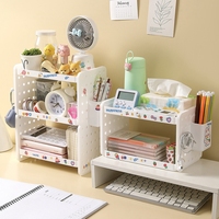 Desktop Storage Rack Cosmetic Storage Box Hole Plate Hook Pen Holder Student Desk Office  Cute Kawaii Organiser