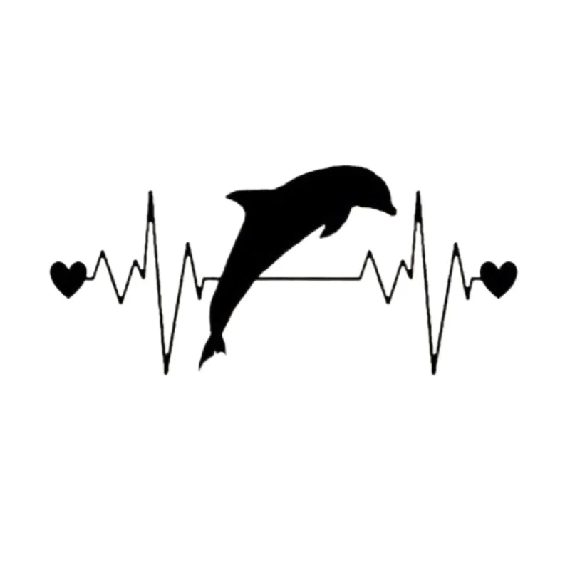 

Car decoration stickers Dolphin heartbeat lifeline Sticker decal 20CM PVCKK