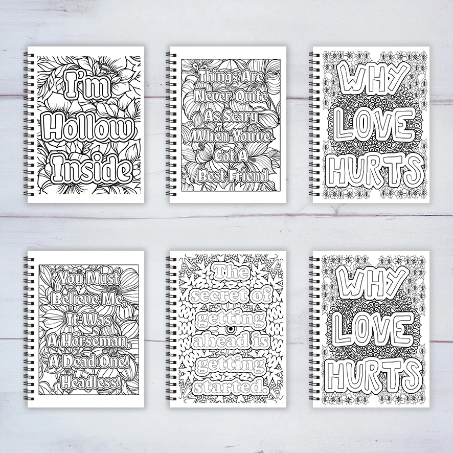 Adult Quotes Coloring Book - 8.3x 11.2 Inch 22 Page Coloring Book - Helps Reduce Stress and Ease Emotions