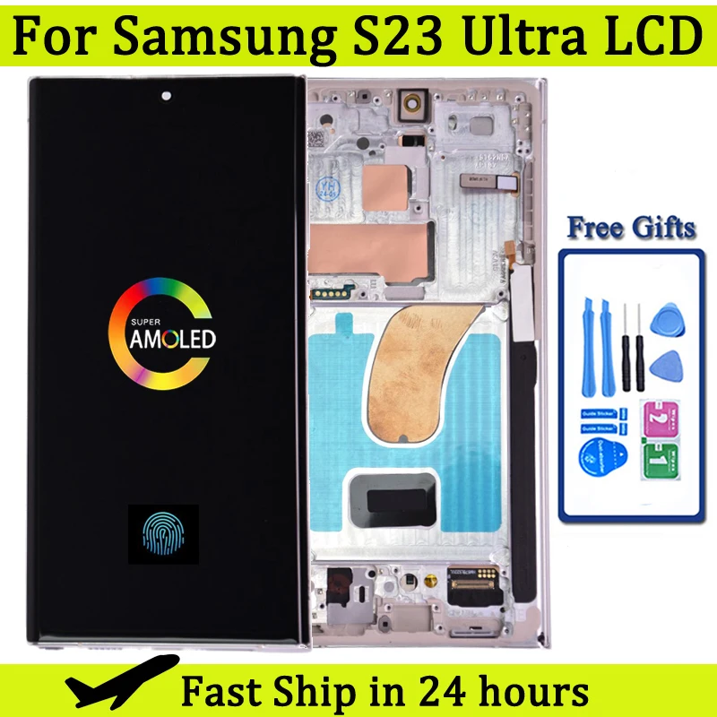 AMOLED For Samsung S23 Ultra S918B S918B/DS LCD Display With Touch Screen Digitizer Replacement Phone Parts Assembly