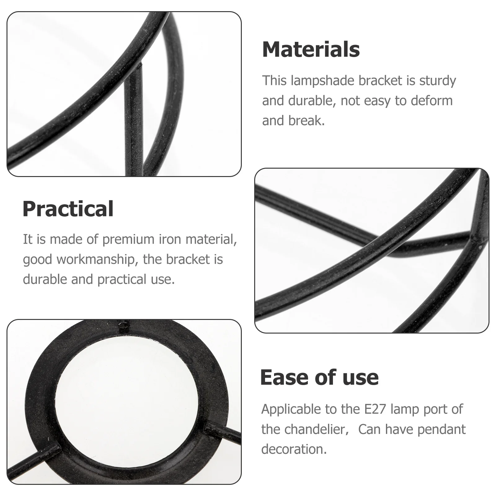 Round Lampshade Frame Iron Diy Ceiling Light Rack For Chandelier Pendant Lamp Shade Bracket Home Lighting Accessory