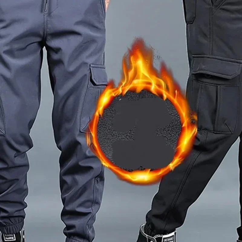 2025 New Men's Multi Pocket Winter Work Pants for Warmth and Slimming, Jogger's Pants for Casual Warmth