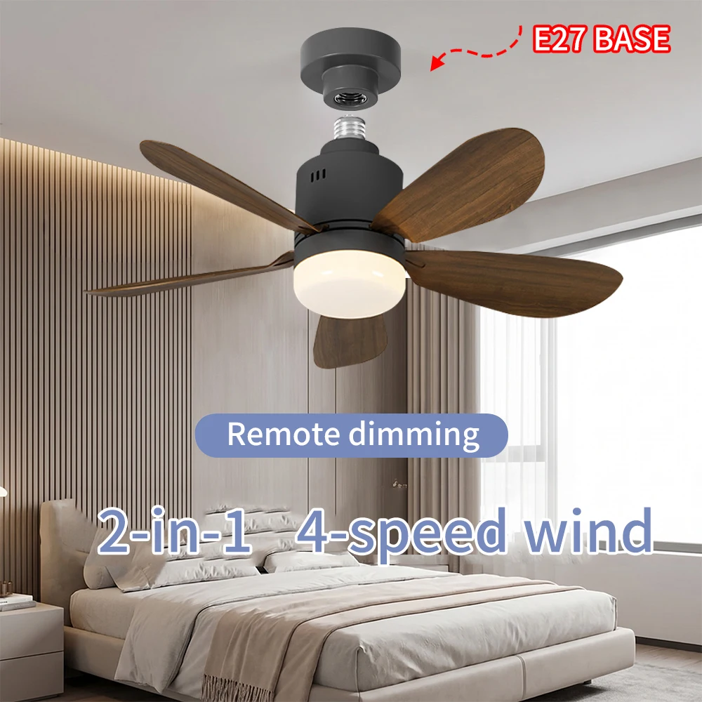 E27 Base Socket Bulb Fan Household Fan Light, Multifunctional, 3CCT,remote Control, Living Room and Bedroom Ceiling Fan Lights