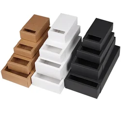 20PCS Kraft Paper Drawer Box Crafts Cardboard Boxes for Business Jewelry Candy Wedding Party Favor Gift Packaging Boxes