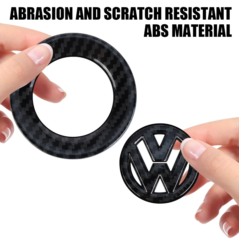 ABS Car Steering Wheel Logo Round Decorative Sticker For Volkswagen VW Golf Polo Scirocco Passat Beetle Touareg T-ROC Jetta Mk6