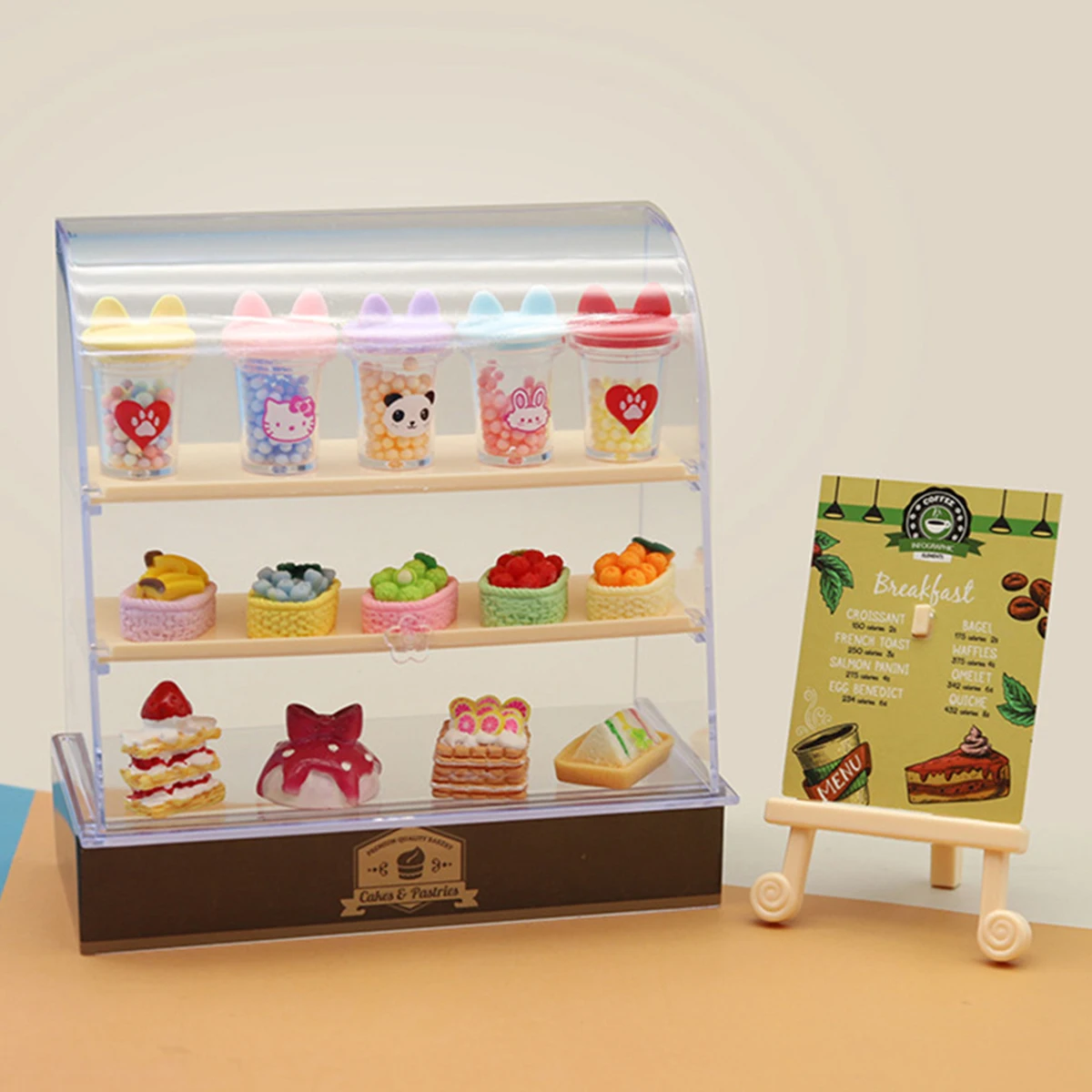 Casa de muñecas a escala 1:12, decoración de tienda de pasteles en miniatura, soporte de panadería, juego de comida, modelo de casa de juego para niña, regalo, juguete de cocina