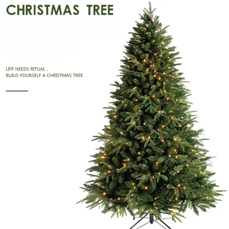 Artificial Christmas Tree PE+PCV with LED Lights High-grade Encrypted Decoration Family Christmas Atmosphere New Year 1.2m-2.4m