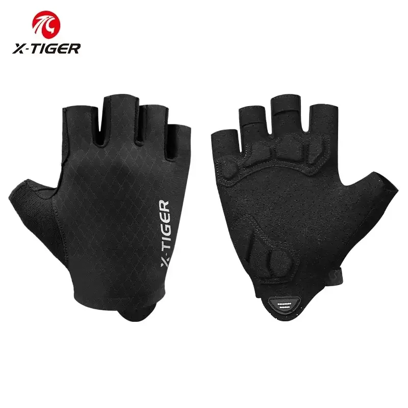 Rękawiczki rowerowe X-TIGER Half Finger Odporne na wstrząsy Odporne na zużycie Oddychające Rękawiczki rowerowe MTB Road Mężczyźni Kobiety Sprzęt rowerowy sportowy