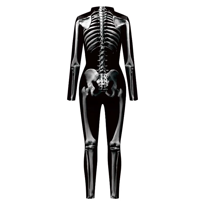 Disfraces a juego para Halloween, disfraz de Cosplay Zentai con estampado de esqueleto Digital 3D, monos de LICRA Sexy para padres e hijos, ropa de fiesta