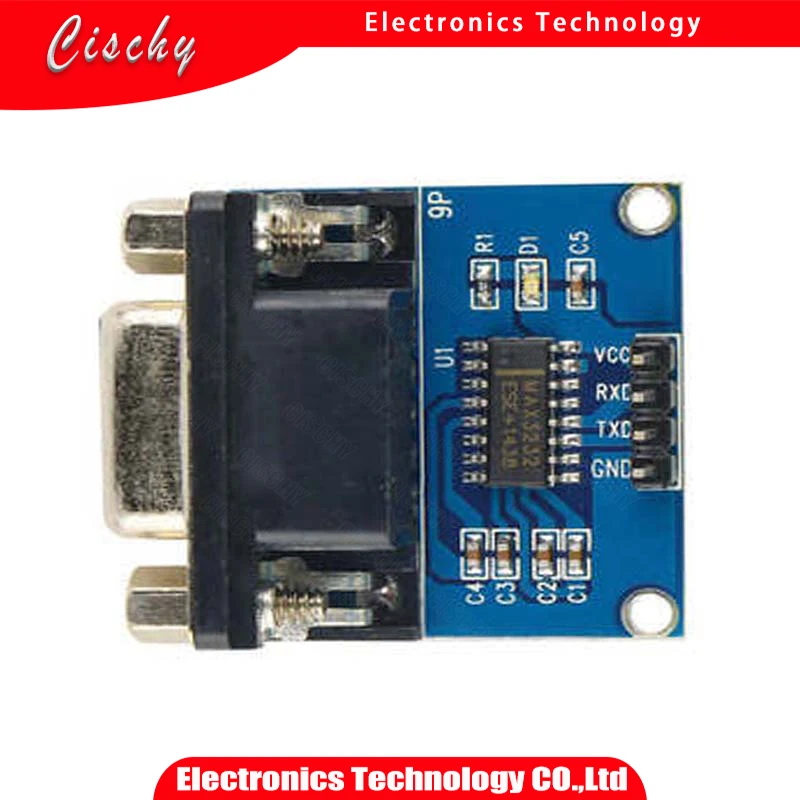 1 шт./лот MAX3232 RS232 в TTL модуль преобразователя последовательного порта DB9 разъем MAX232