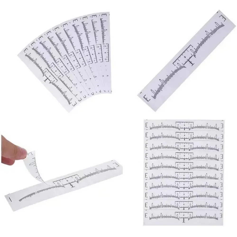 20-100pcs Eyebrow Ruler Stickers Disposable Adhesive Measurement Stencils for Microblading Tattoo Brow Makeup Tools Salon Use