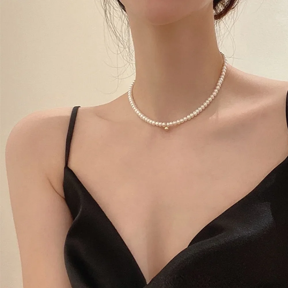 

Charm Fine Pearl Necklace for Women Girls Girls Clavicular Chain Small Golden Ball Pendant Подвеска На Шею Bulk Items Wholesale